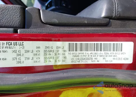 2019 Jeep Grand Cherokee Limited 4X2 z USA, uszkodzony, nr VIN 1C4RJEBG0KC656728